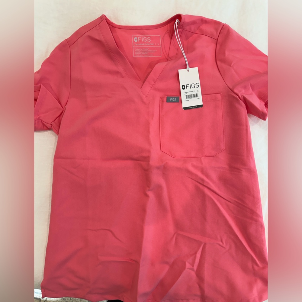 Figs Catarina scrub top pink